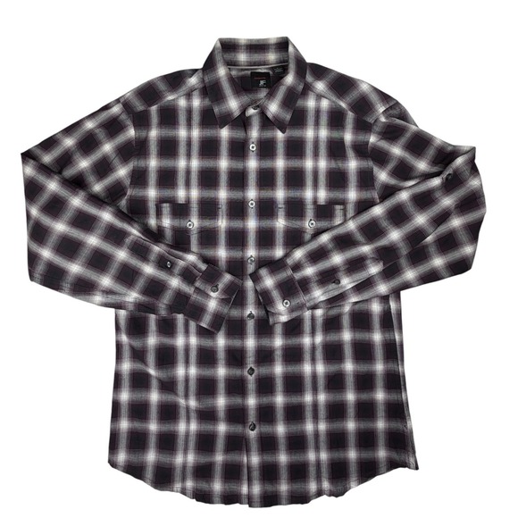 jf j.ferrar Other - JF Ferrar Modern Fit Men's Medium Burgundy Plaid‎ Long Sleeve Button Up Shirt